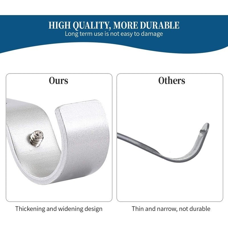 Heavy Duty Adjustable Curtain Rod Brackets Durable Metal Holders Home Office Use
