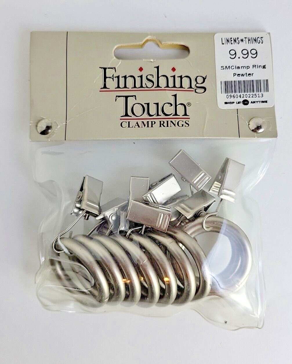 Finishing Touch® Pewter Clamp Rings for 7/8” Rod or Smaller (10 ct)-New & Sealed