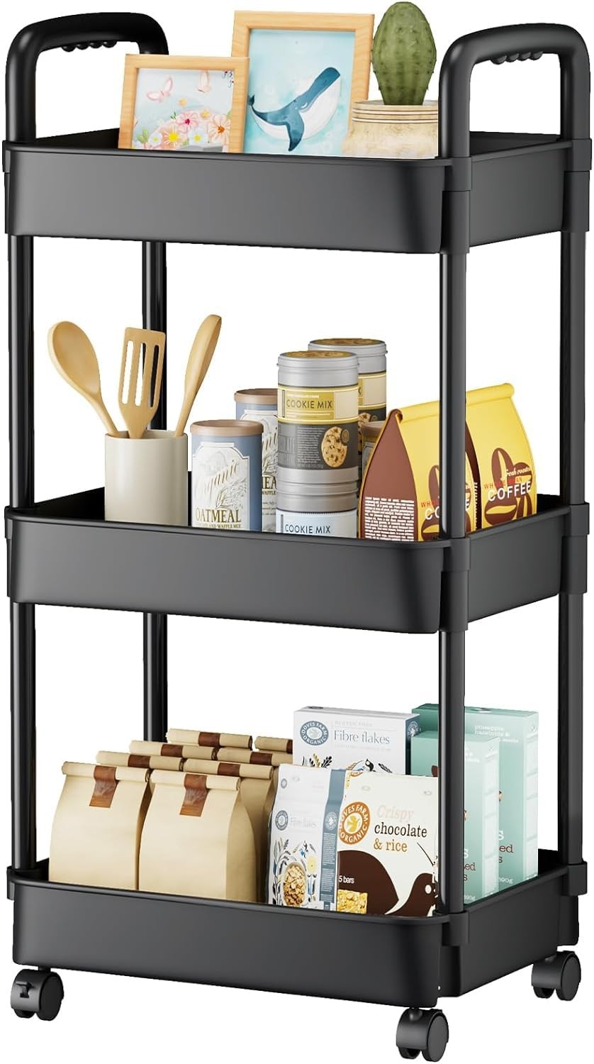 EZ COZY 3 Tier 16 inches (L) x 11.4 (W) x 29.7 (H), Black