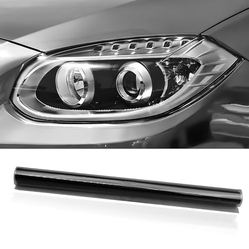 Extra-Wide 16″ x 48″ Headlight Taillight Chameleon Vinyl Wrap Roll – Easy Black