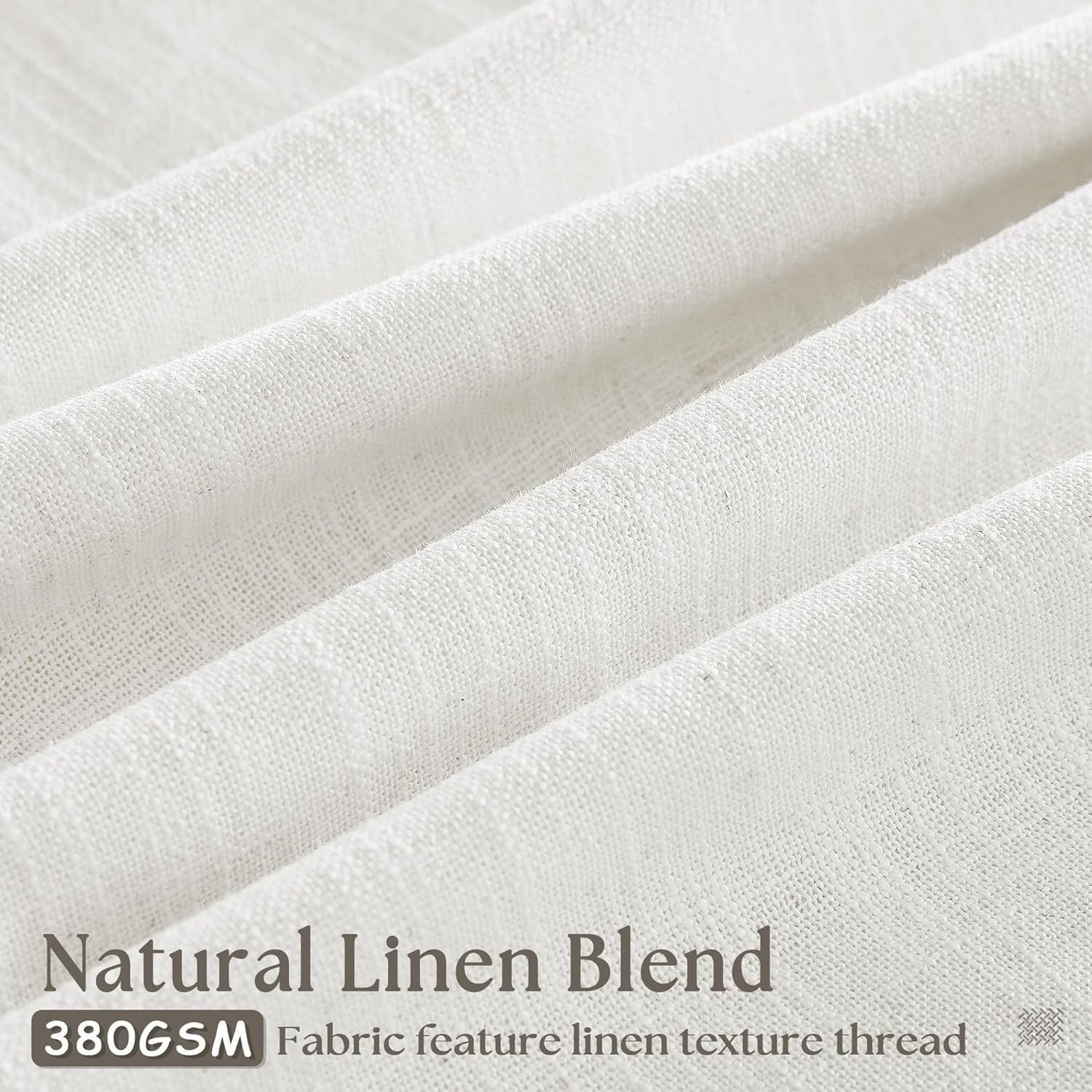 Pinch Pleated Beige White Sheer Curtains 84 Inches Long, 2 Panels Set