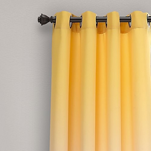 , Yellow and Gray Umbre Fiesta 52″W x 95″L (Pack of 2) Yellow & Gray Pair