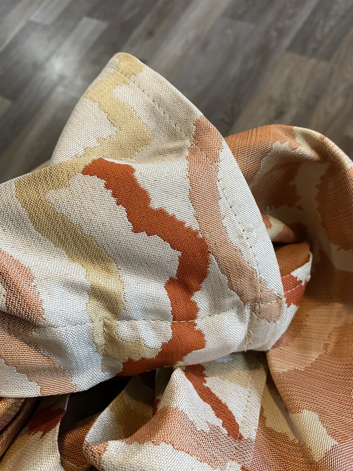 6 Curtain Panels Orange Pink Yellow Geometric Grommets 75” X 83”