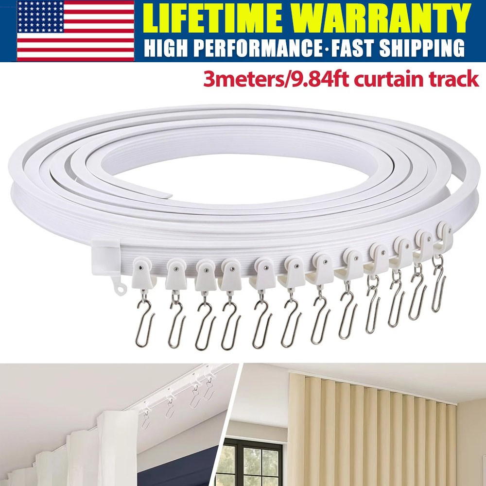 9.84ft 3M Flexible Bendable Ceiling Curtain Track For Room Divider RV Curtain