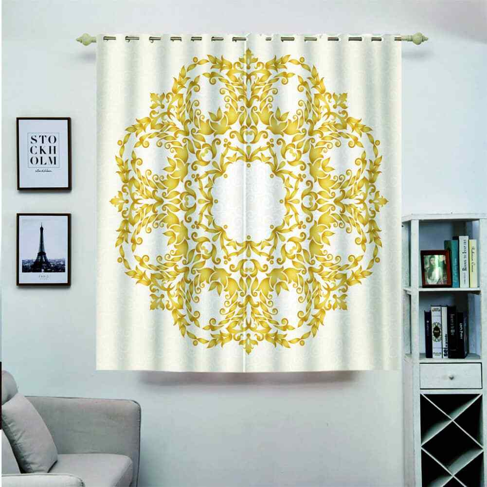 design of apricot popular pattern Printing 3D Blockout Curtains Fabric Window