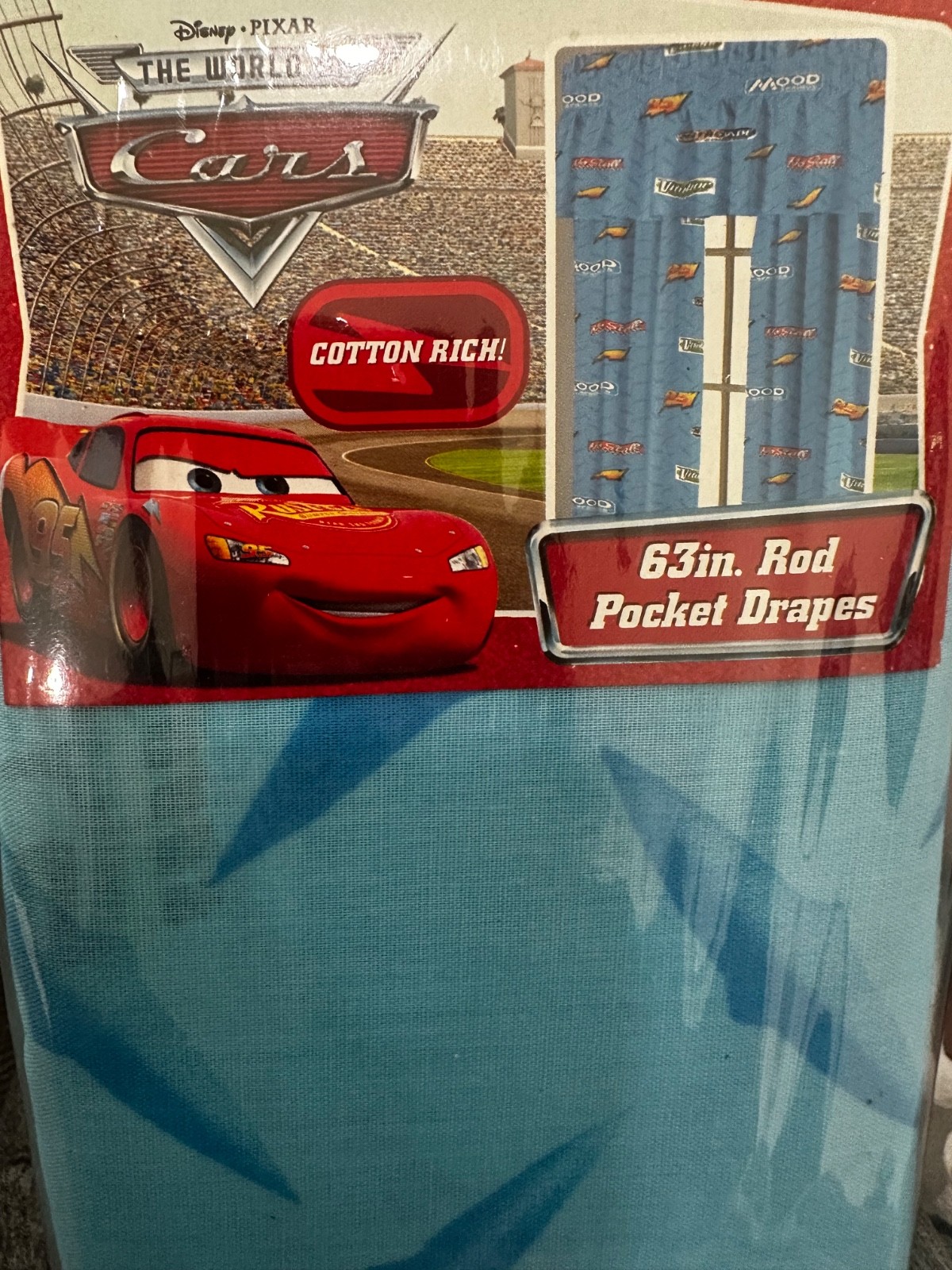 Disney Pixar Cars 42″x63″ Rod Pocket Drapes includes tie backs