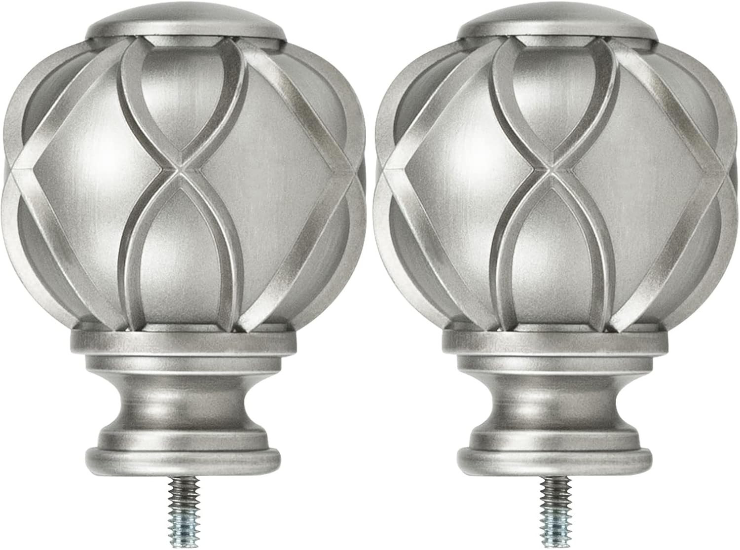 Netted Texture Replacement Finials for 1 or 7/8 Inch Curtain Rods, M6 Screw Rod