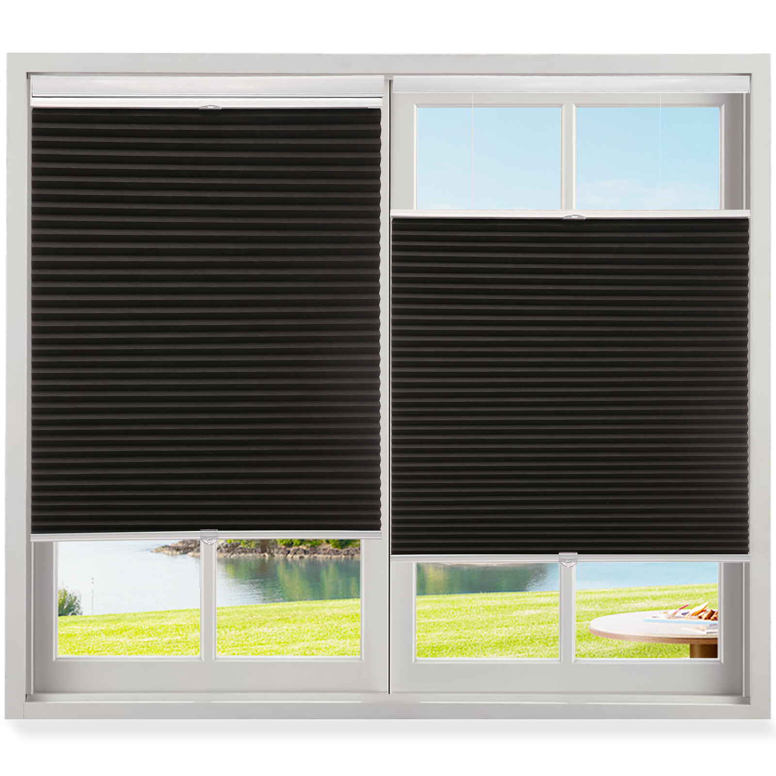 Blackout Cordless Honeycomb Blinds Top Down Bottom Up Cellular Shades-38mm
