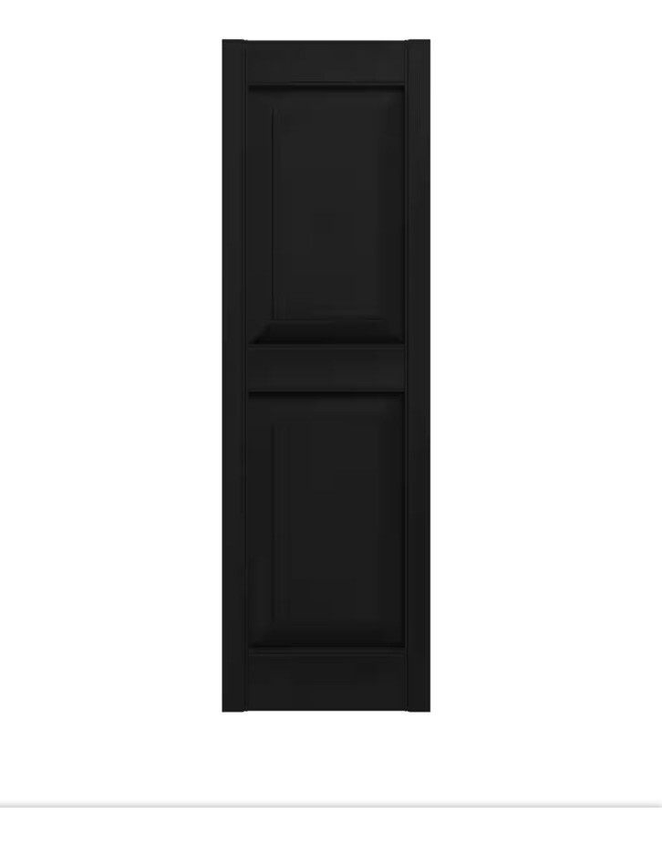 Mid America Raised Panel Vinyl Shutters (1 Pair) – 12 x 39 002 Black