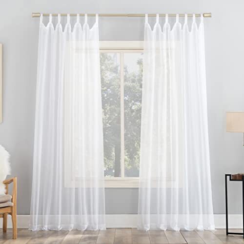 Emily Sheer Voile Tab Top Curtain Panel 59″ x 84″ White