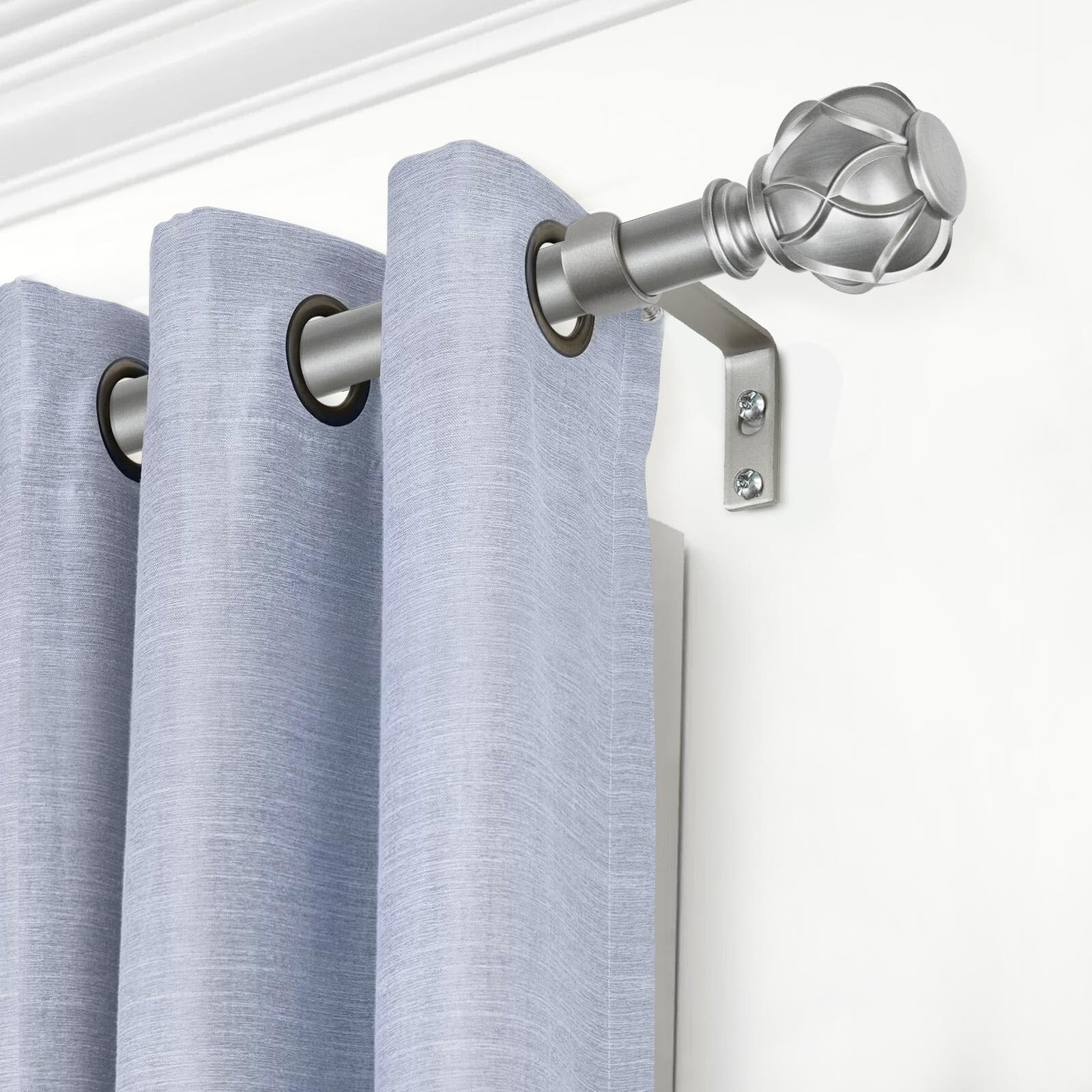 KAMANINA 1 Inch Curtain Rod Telescoping Single Drapery Rod 28 to 48 Inches (2…