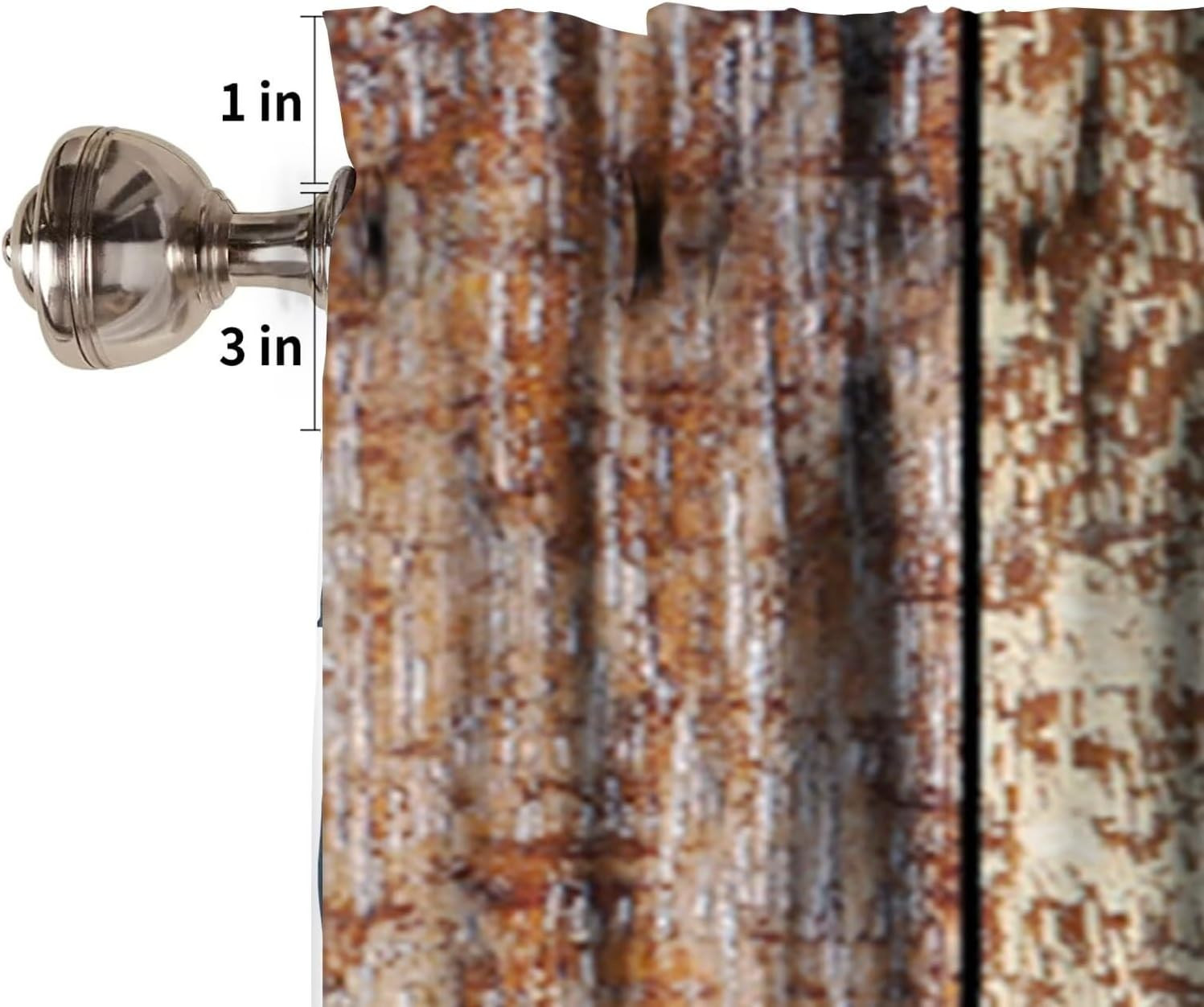 Barn Door Valances Curtains Vintage Rustic Wooden Farmhouse Brown Plank Western