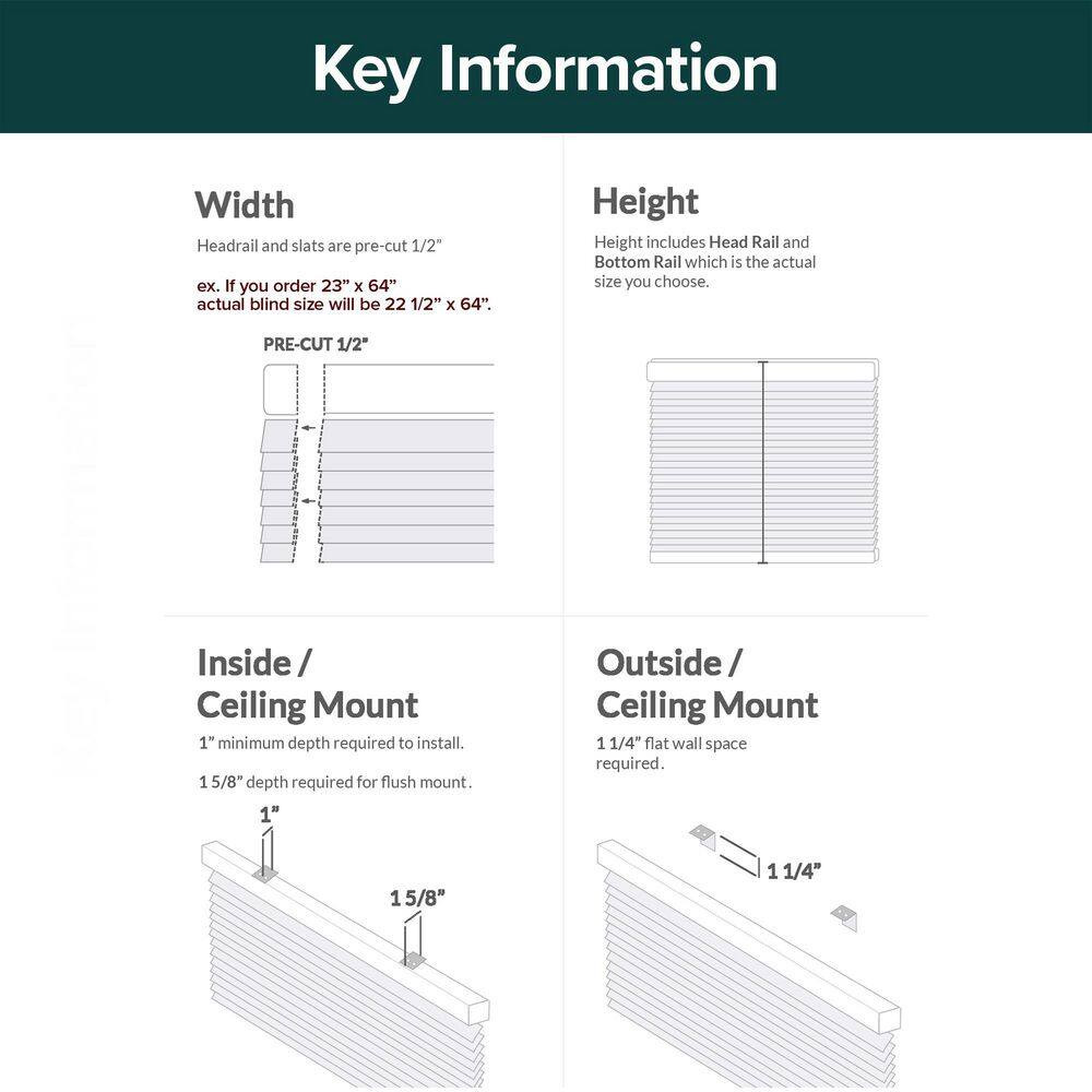 Midnight White Cordless Blackout Vinyl Mini Blind with 1 In. Slats – 74 In. W X