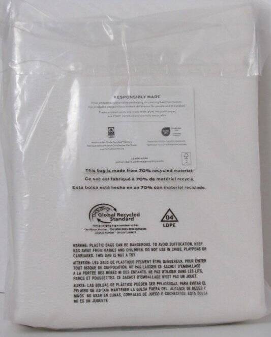 Pottery Barn Broadway Unlined Curtains-Set of 2, 50″ x 108″ Ivory NWT
