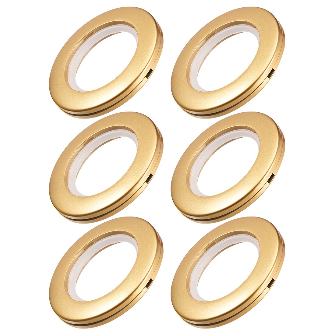 Curtain Grommets Plastic 1.5 Inch Inner Dia Drapery Eyelet Ring Brass Tone 6Pcs