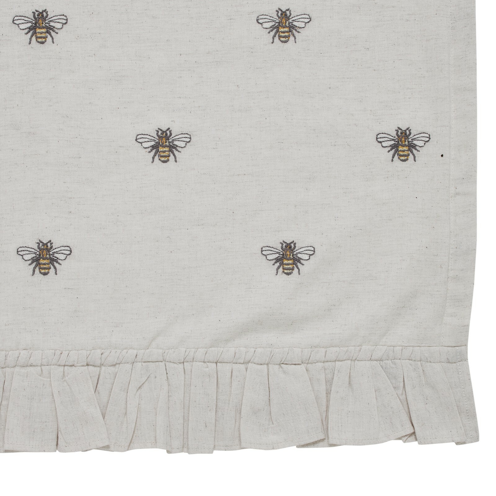 New French Country Cottage Farmhouse CREAM FLAX HONEY BEE TIERS Curtains 24″Long