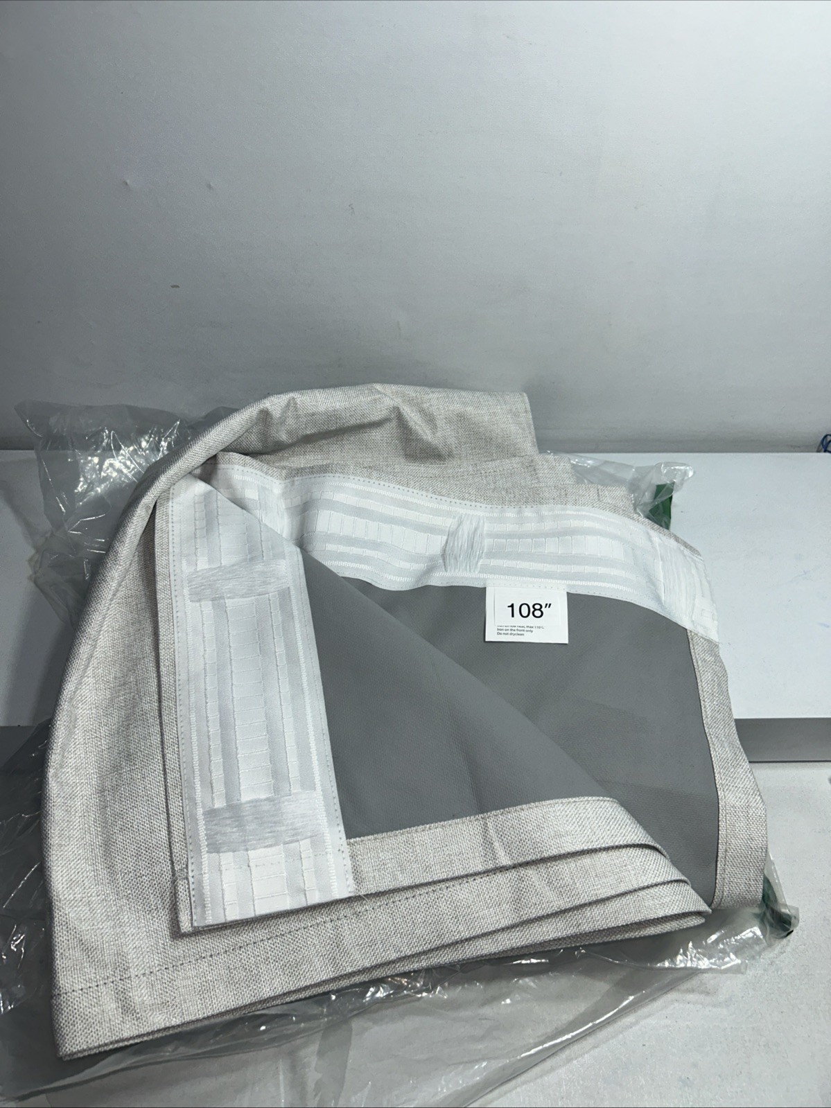New 50” W X 108” L 100% Blackout Curtain For Sliding Door 1 Panel Beige Linen Te