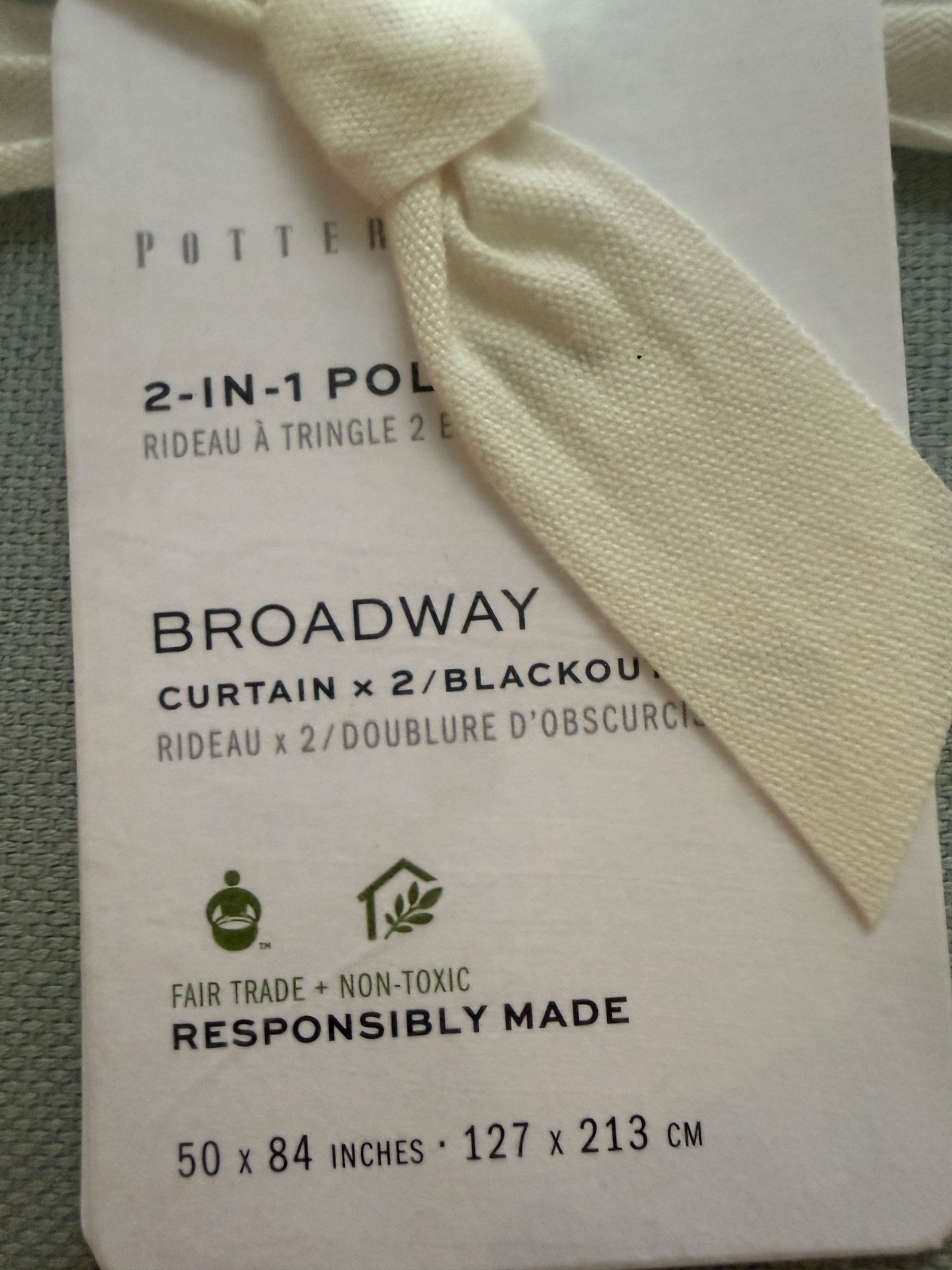 Pair of Grey Pottery Barn Broadway Curtains with Blackout Lining 50” x 84” ZZ92