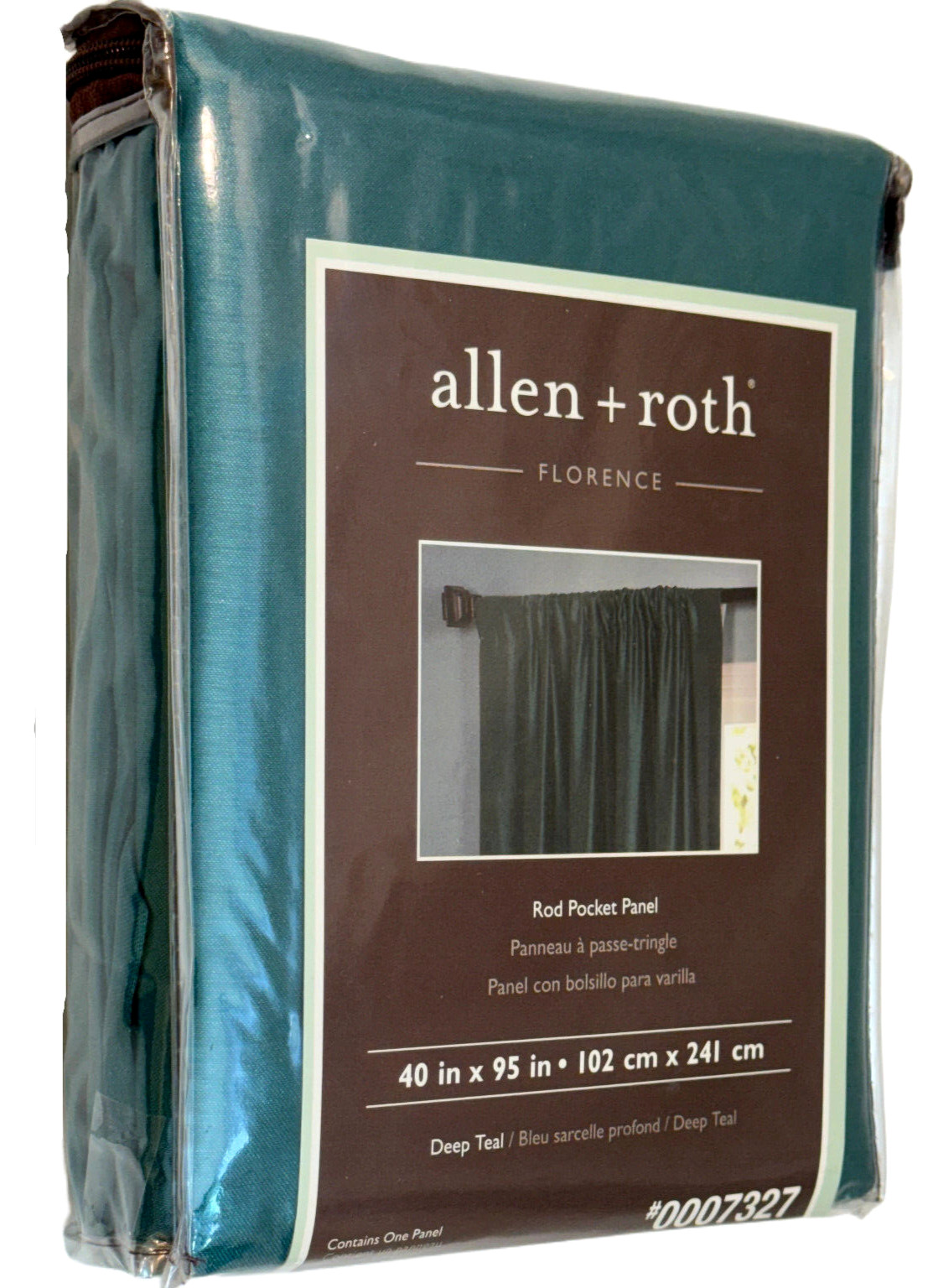 Allen + Roth Florence Rod Pocket Panel 40 x 95″ Deep Teal Lined #0007327