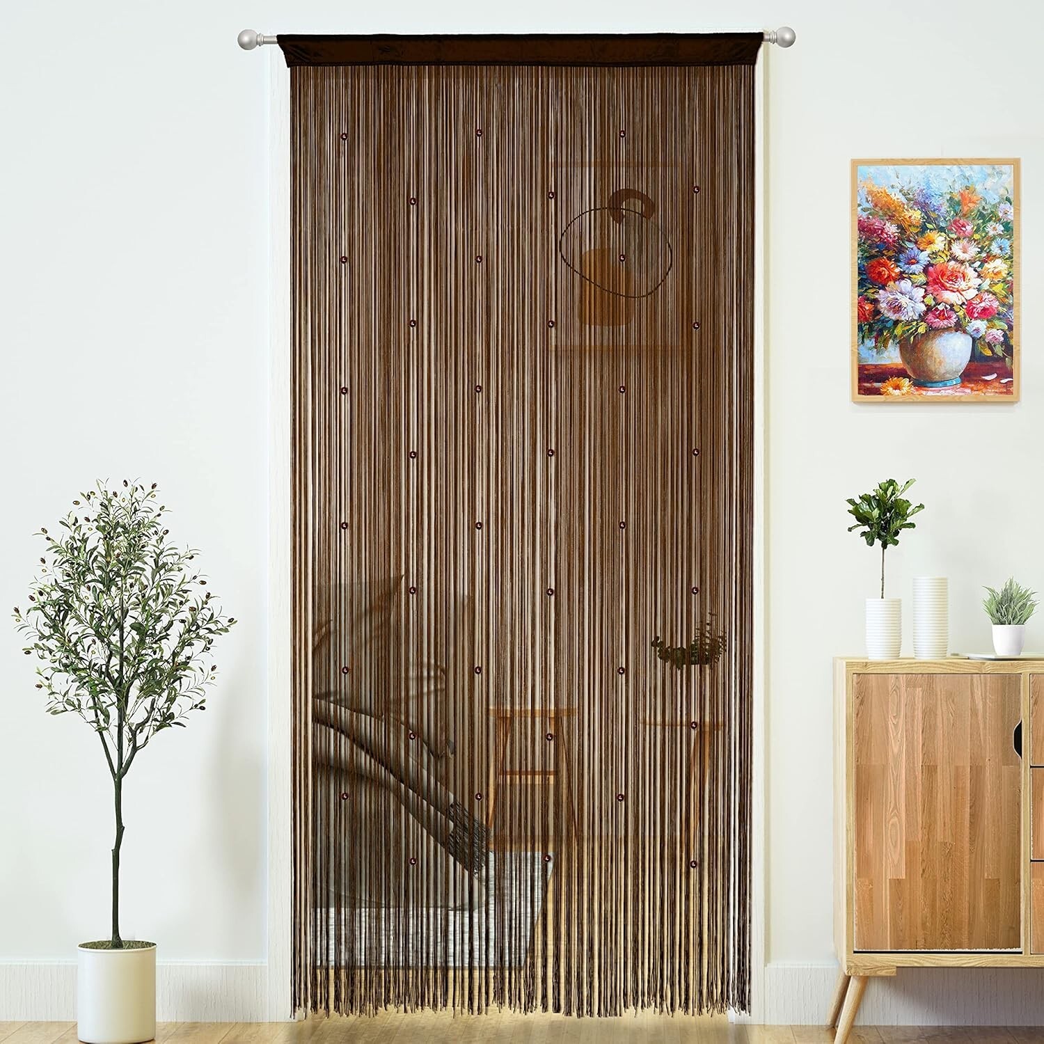 Beaded Curtain Door String Curtains for Doorways Tassels Beads Hanging Fringe Hi