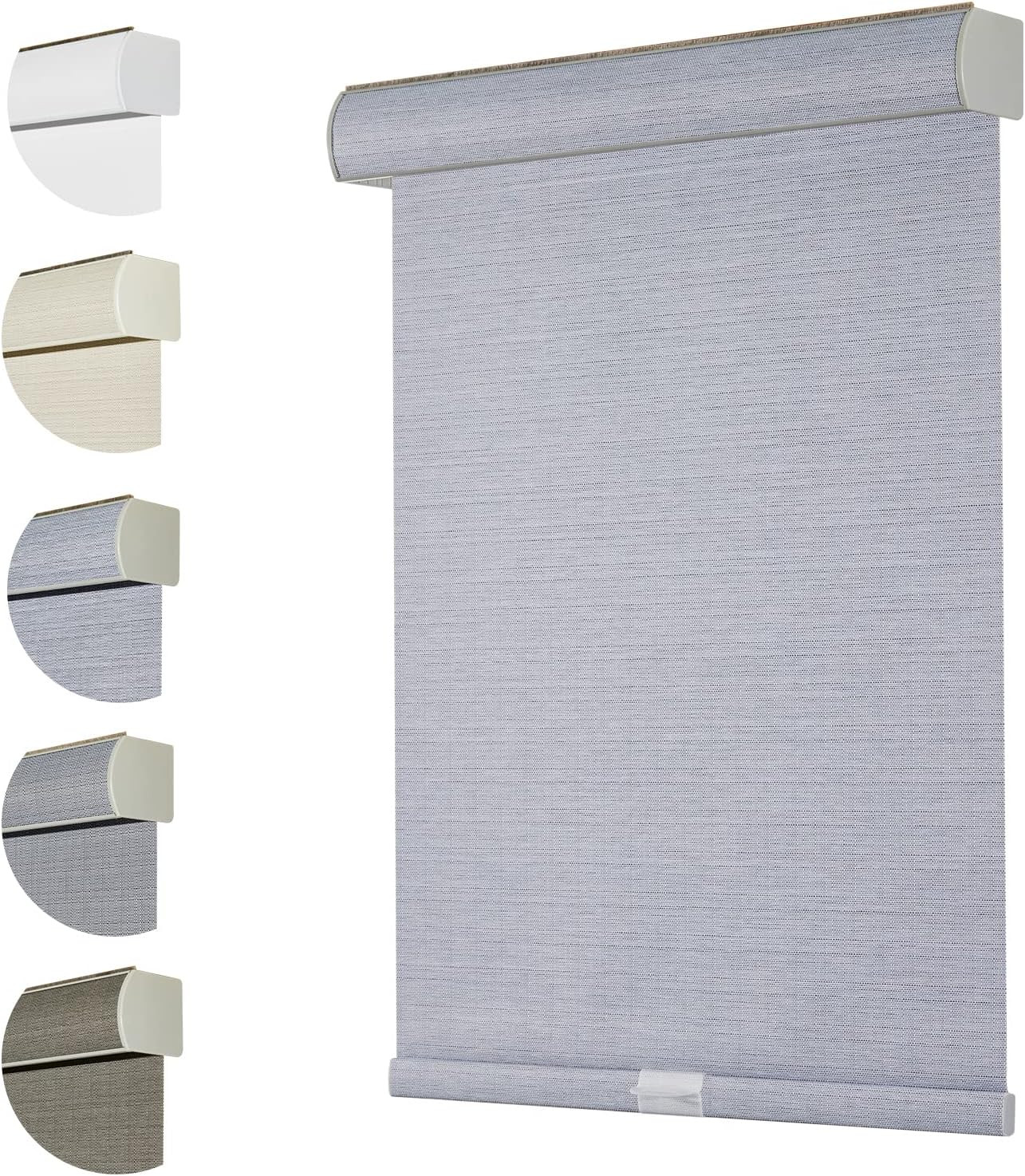 Cordless 100% Blackout Roller Shades, Bluish Grey, 47″W x 72″H