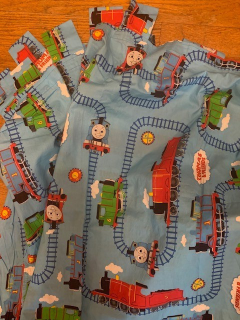 THOMAS & FRIENDS TAB TOP CURTAIN PANELS 40″ X 61″ HOMEMADE