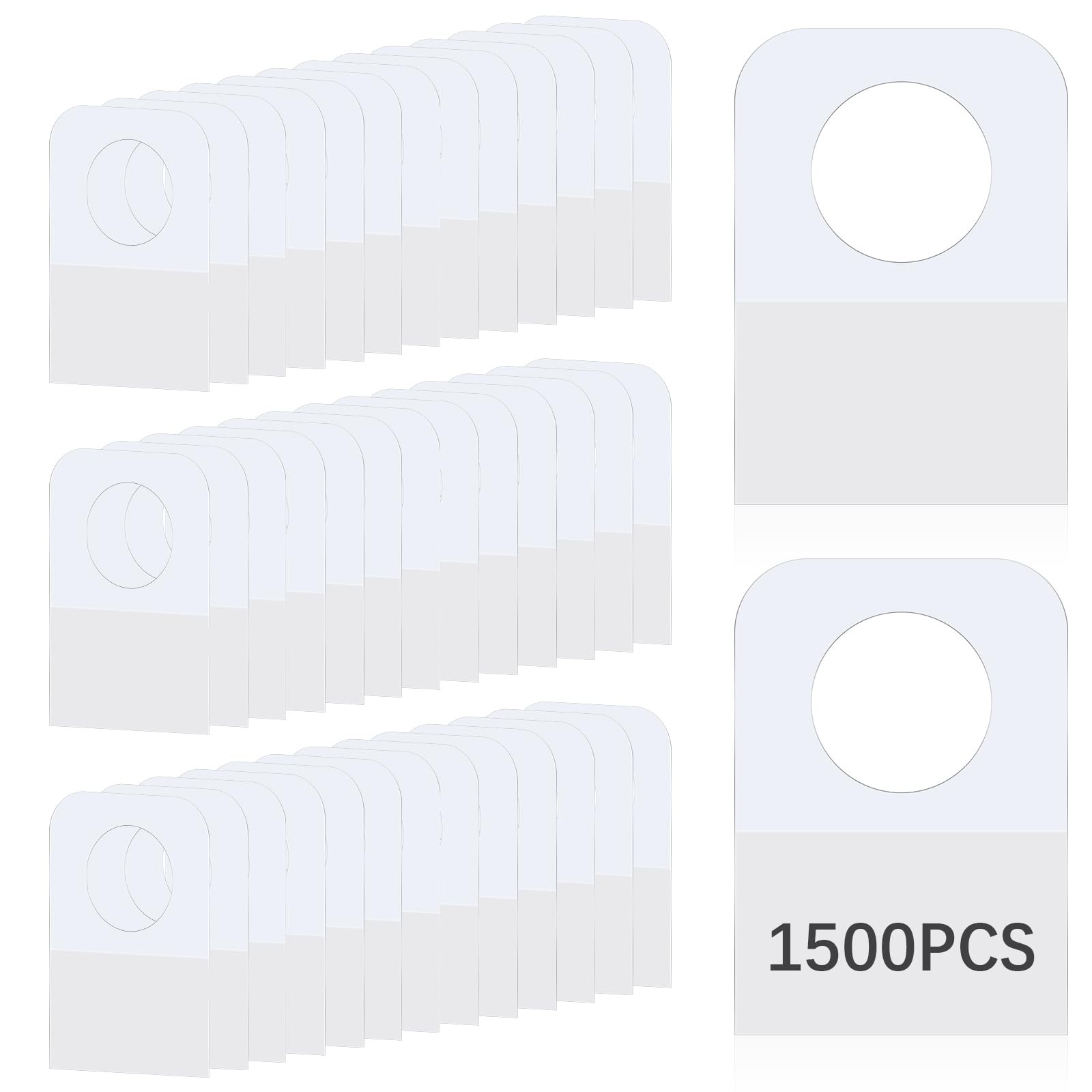 1500Pcs Hang Tabs Self Adhesive Hanging 1.3×0.9 0.875 x 1.26 Inch, Clear