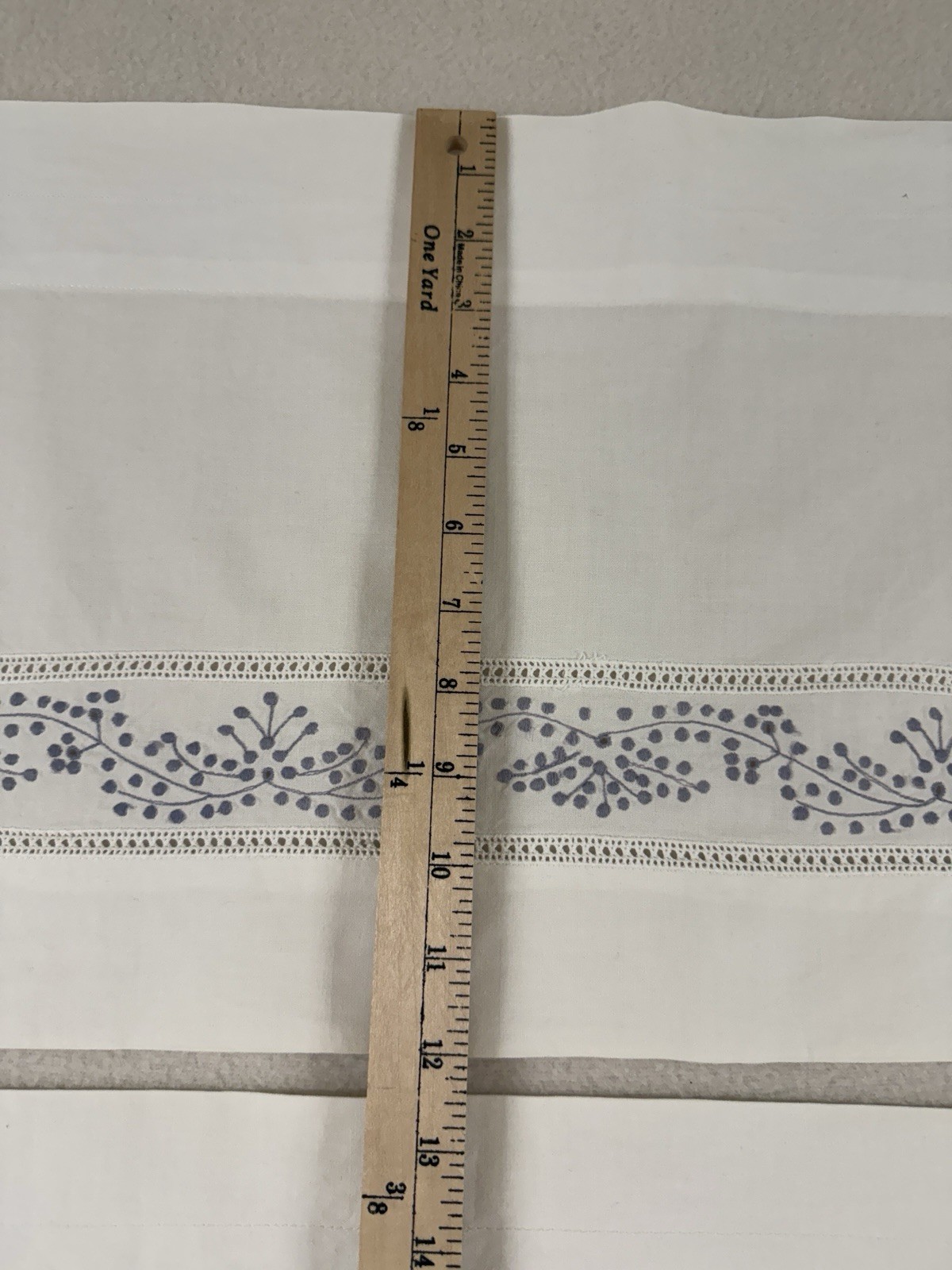 Cafe Curtain Set Panels White Embroidered Lavender Cottage Shabby Farmhouse 4