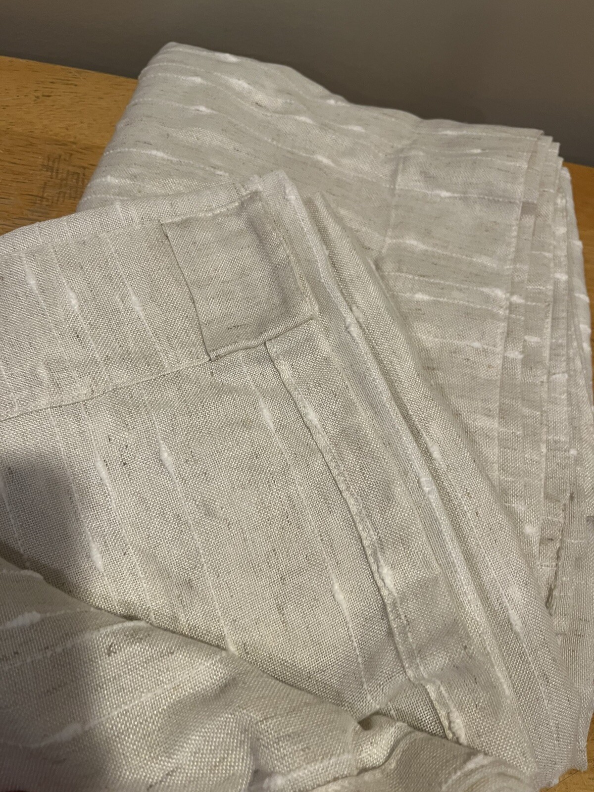 2 Ralph Lauren Linen Sheer Panels Window Curtains 52 X92” Natural