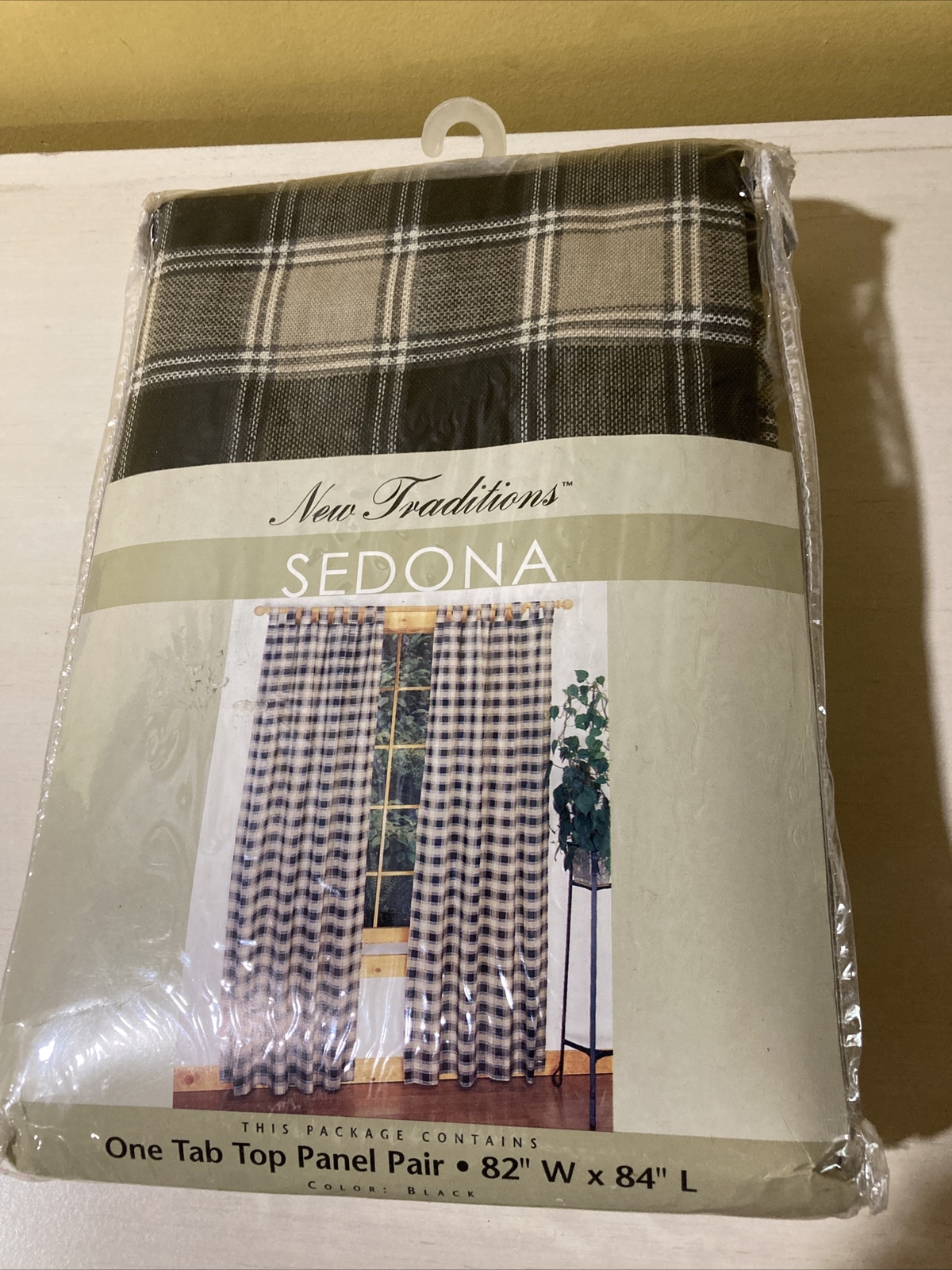 Sedona 100% Cotton Check /Plaid One Tab Top Panel Pair 82”W x84”L