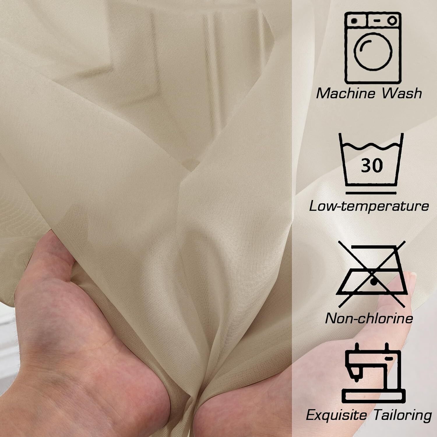 2 Pack Sheer Curtains 54 Inch Length 2 Panels Set Rod 42″W X 54″L Taupe New