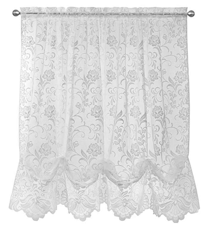 JCPenney Home Luxury Ballon Floral Lace Sheer Rod-Pocket Single Panel 63″ L