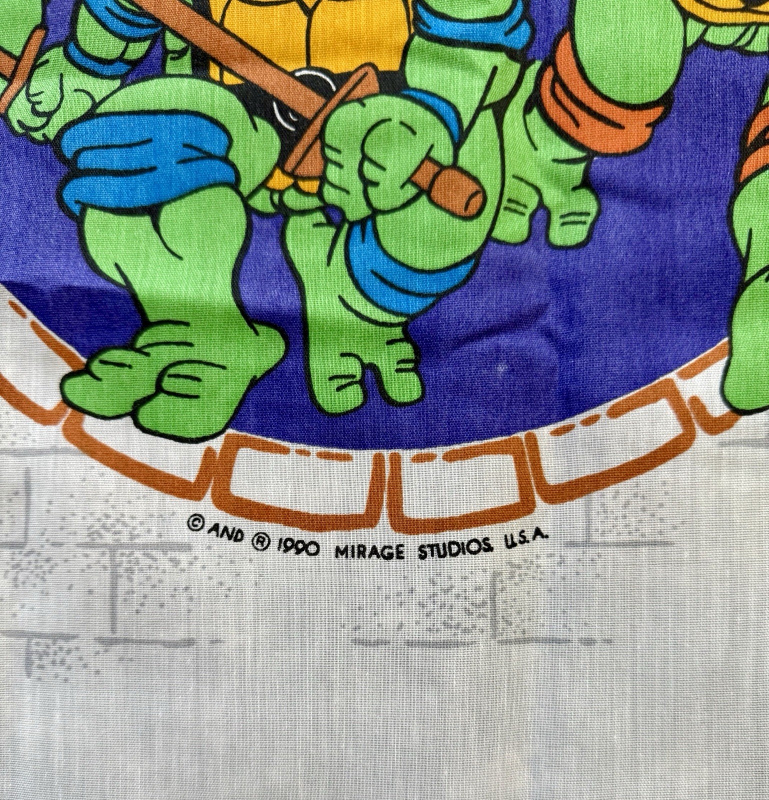 Vintage 1990 TMNT Teenage Mutant Ninja Turtles Curtains 2 Panels 63”x40” (Lin).
