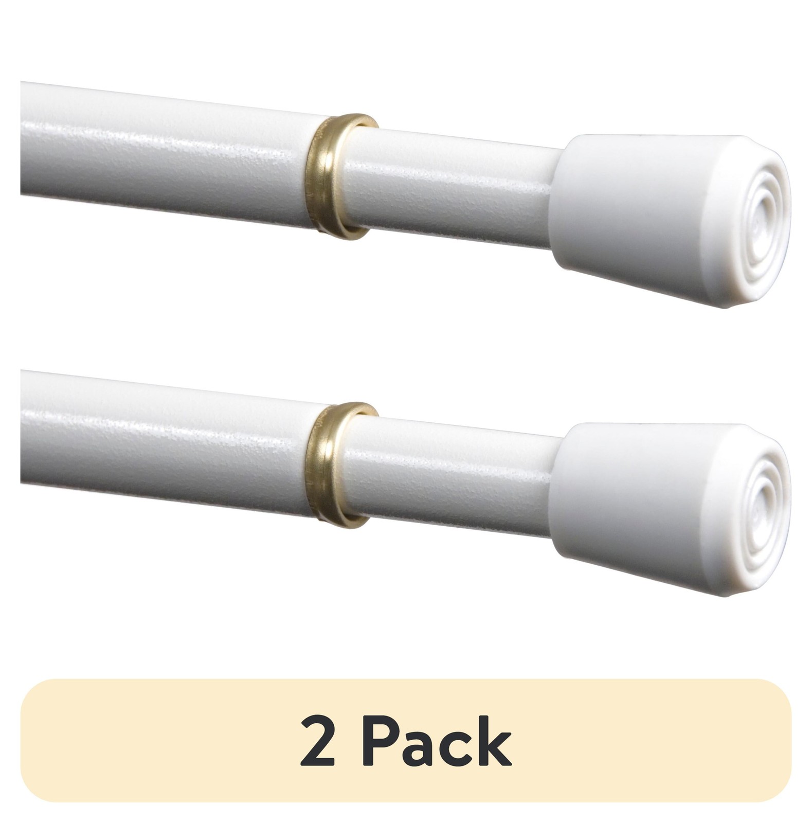 (2 pack) 7/16″ Adjustable Tension Curtain Rod, 28-48″, White