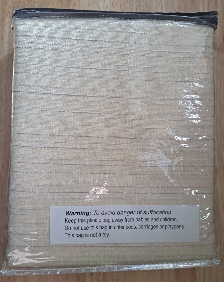 Hyde LANE-Grasscloth Ivory 40 In X 63 In Pair Of Room Darkening Curtains. #X837