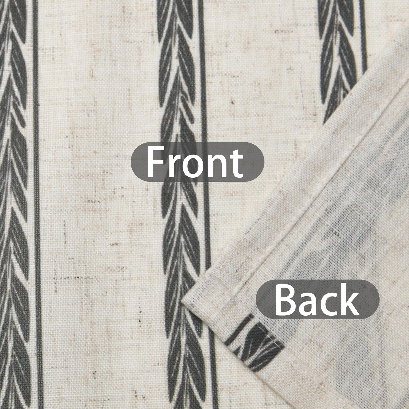 42×18 Inch Kitchen Valance – Thick Textured Linen Striped Window Valance Curt…