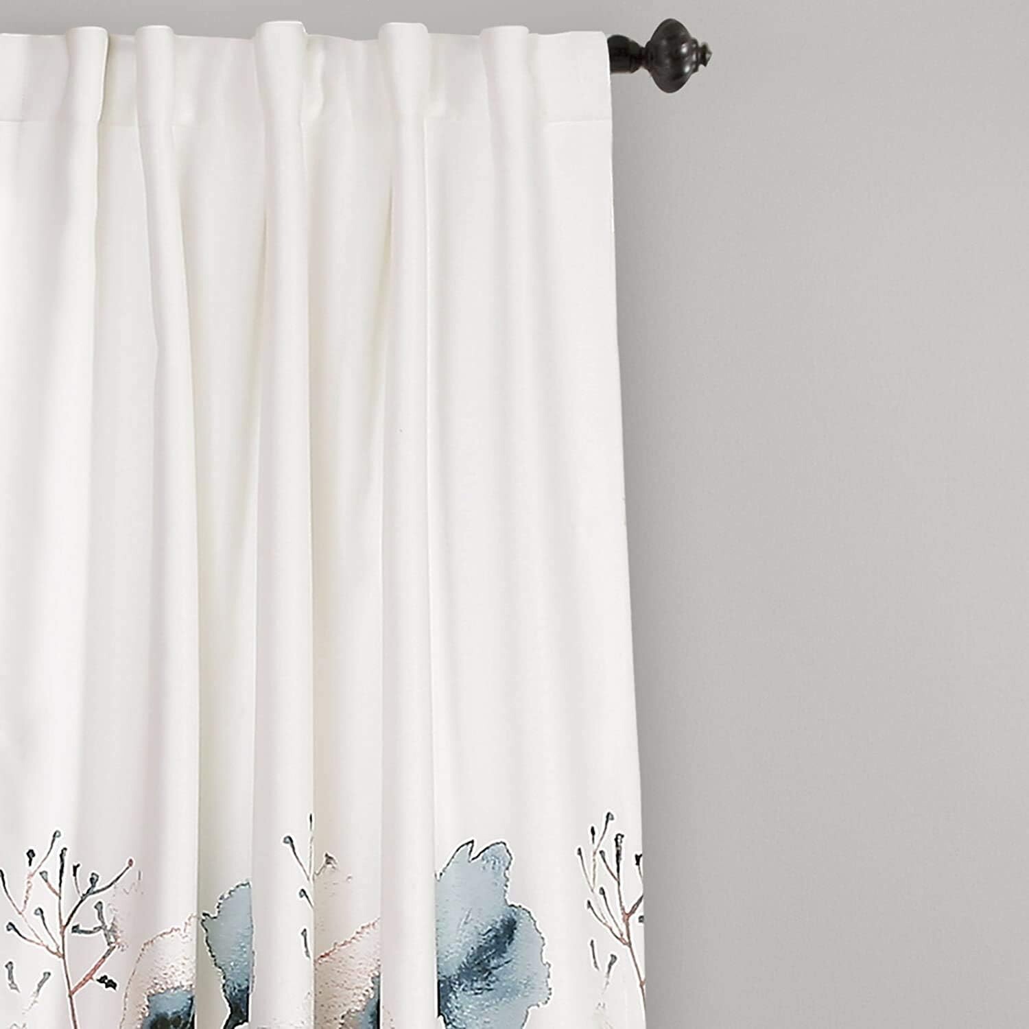 Zuri Flora Curtains Light Filtering Window Panel Set for Living, Dining, Bedroom