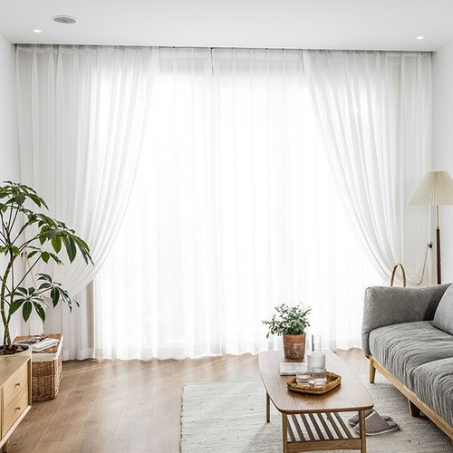 White Striped Vertical Tulle Curtains Window Decor Sheer Curtains Custom Drapes