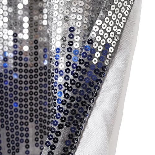 Night Sky Sequins Curtain Single, 52″W x 18″L (Pack of 1) Navy & White Valance