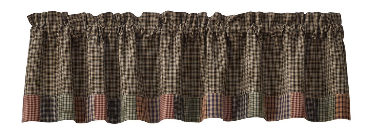 PIECED STAR LINED BORDER VALANCE, 72X14, NEW IN PACKAGE