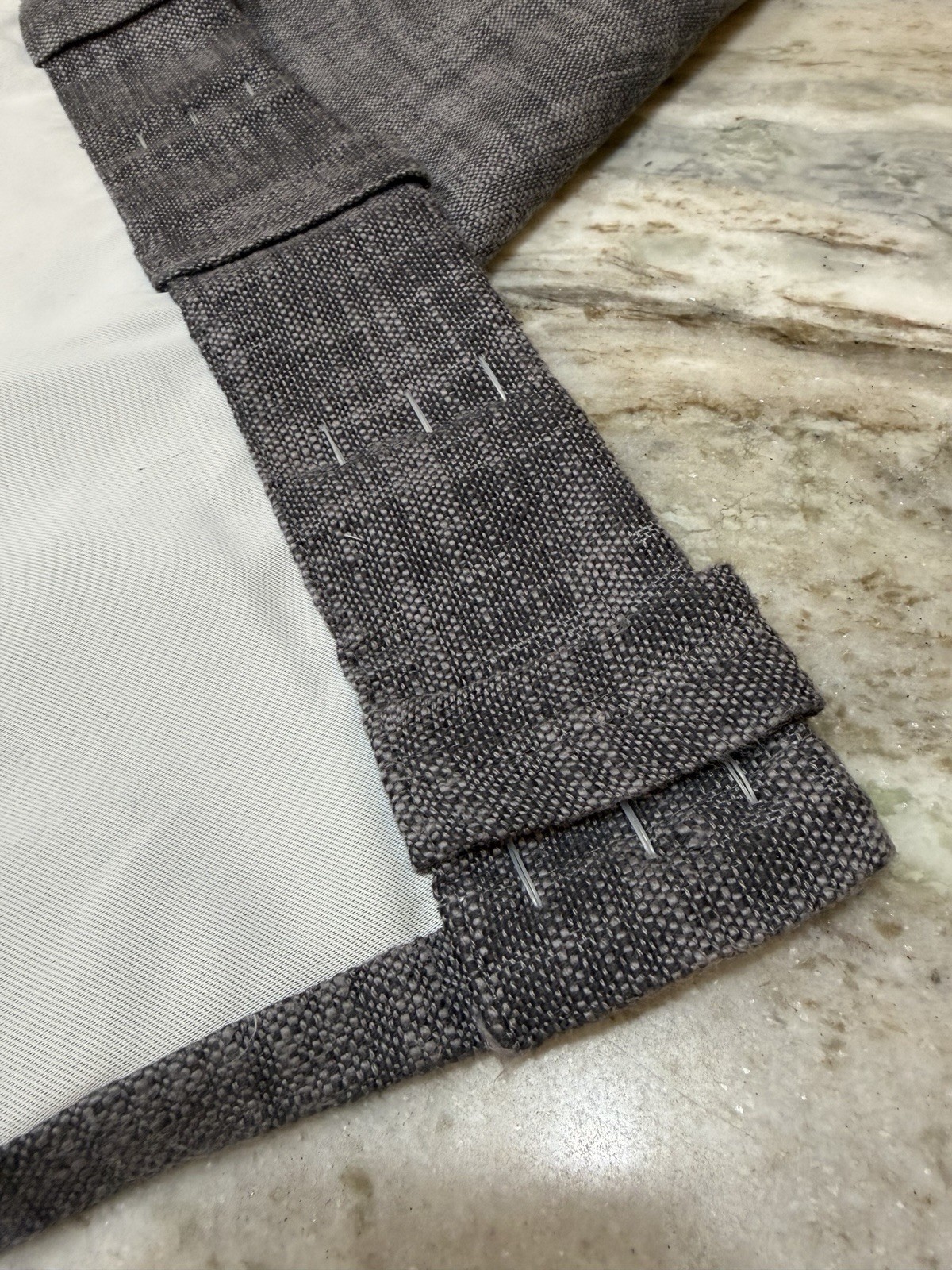 Pottery Barn Seaton Textured Blackout Curtain Drape Charcoal Gray 50”x108” NEW
