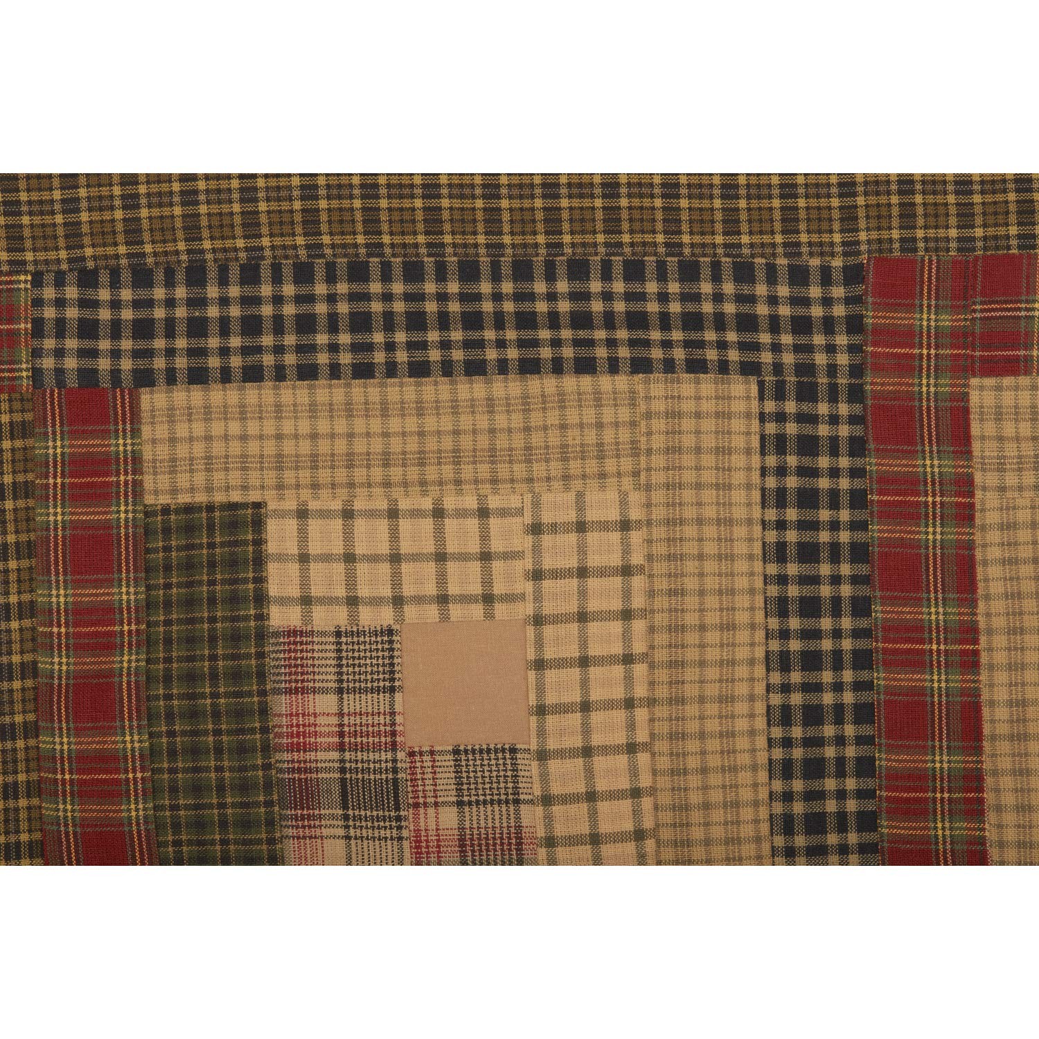 Tea Cabin Rustic 20×60 Log Block Border Valance Green Thanksgiving Rod Pocket Pa