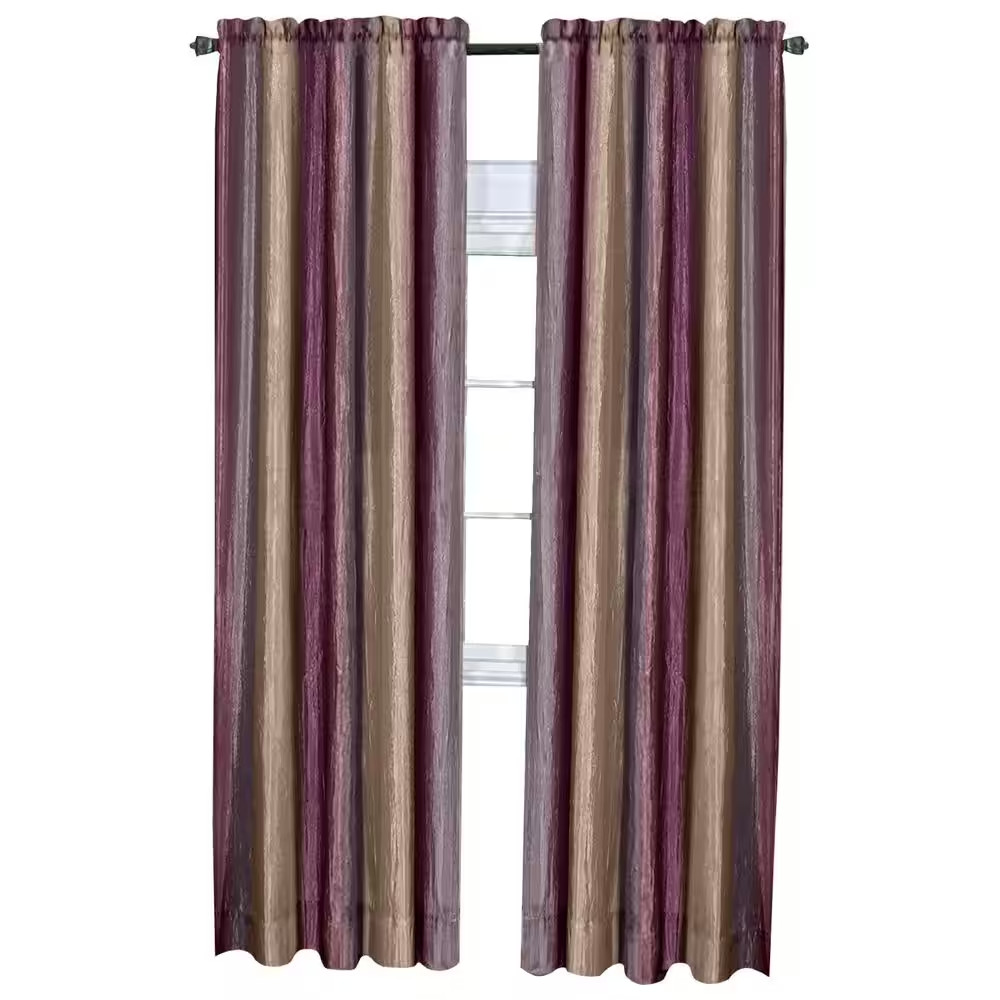 Ombre 50 In. W X 63 In. L Polyester Light Filtering Window Panel in Aubergine