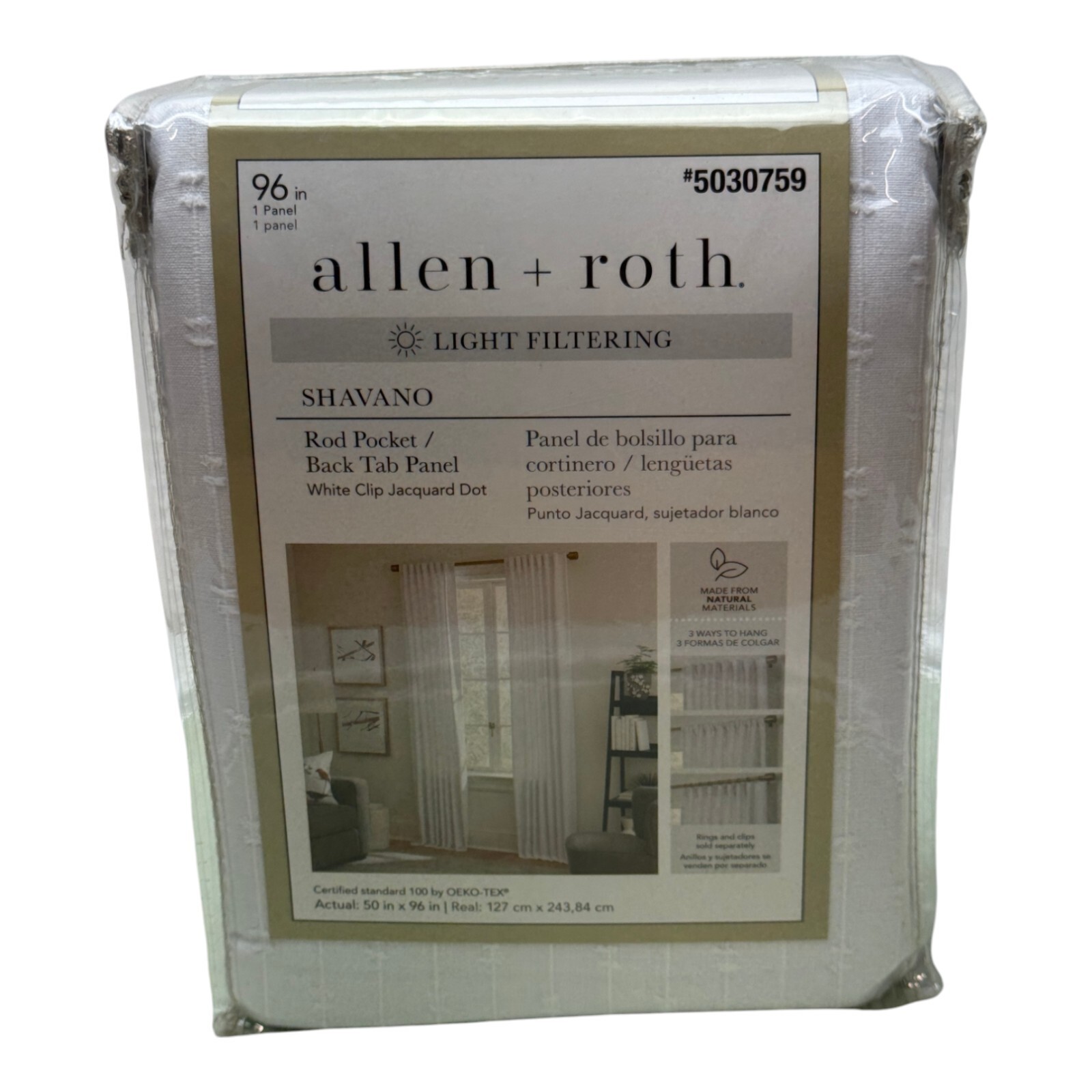 2PK – Allen + Roth 50 x 96 Shavano Ivory Linen Rod Pocket Curtain Panel, 5030759