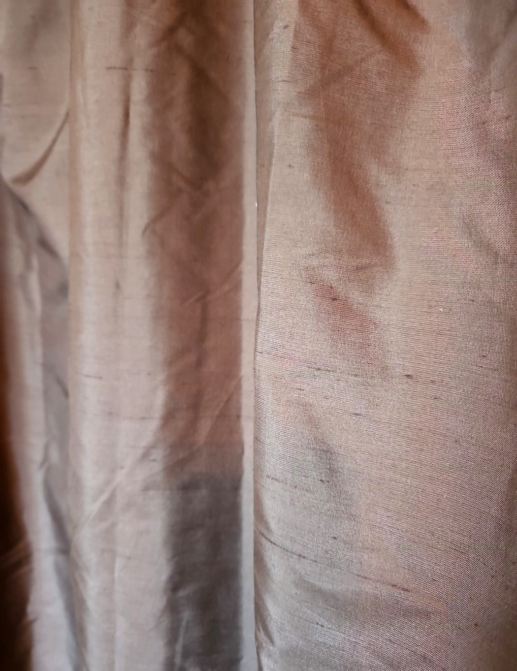 Pottery Barn 124”x50” Dark Brown 100% Silk Curtains Blackout Layer Lot of 2