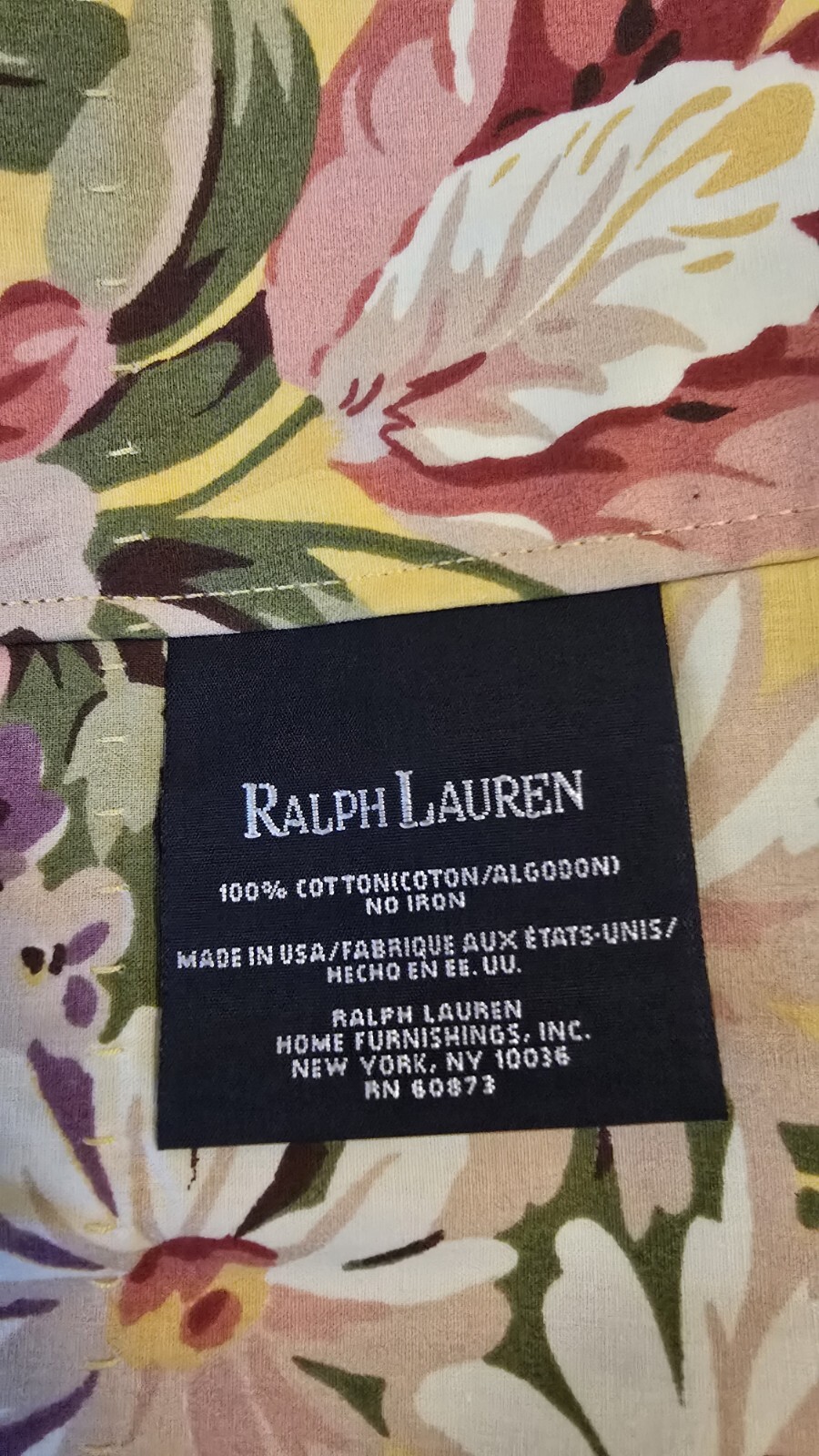 Ralph Lauren Sophie Brooke Yellow Floral Valance Window Treatment 82×17 New