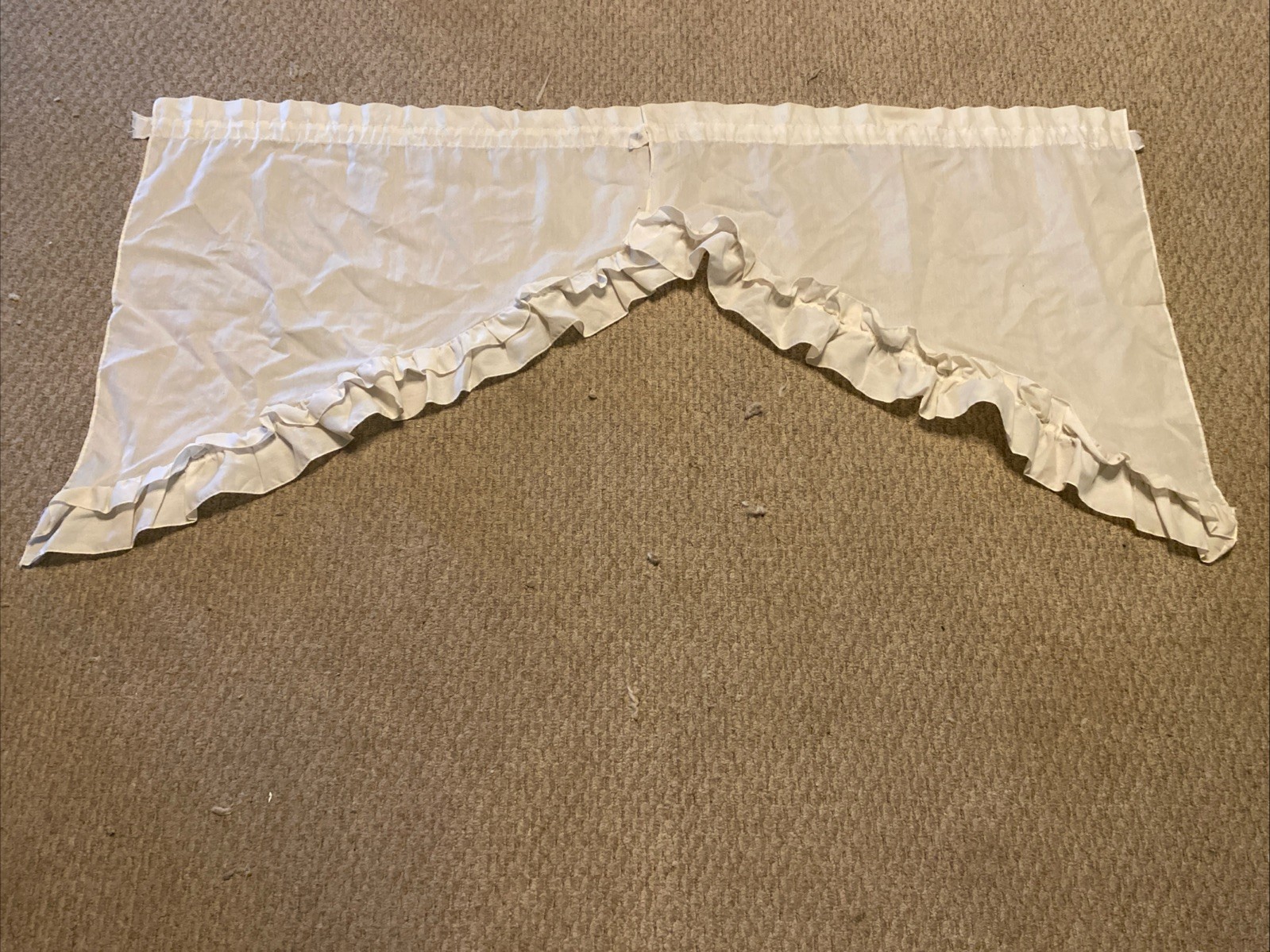 Pair Of Off White Swag Curtains Valances Ruffled