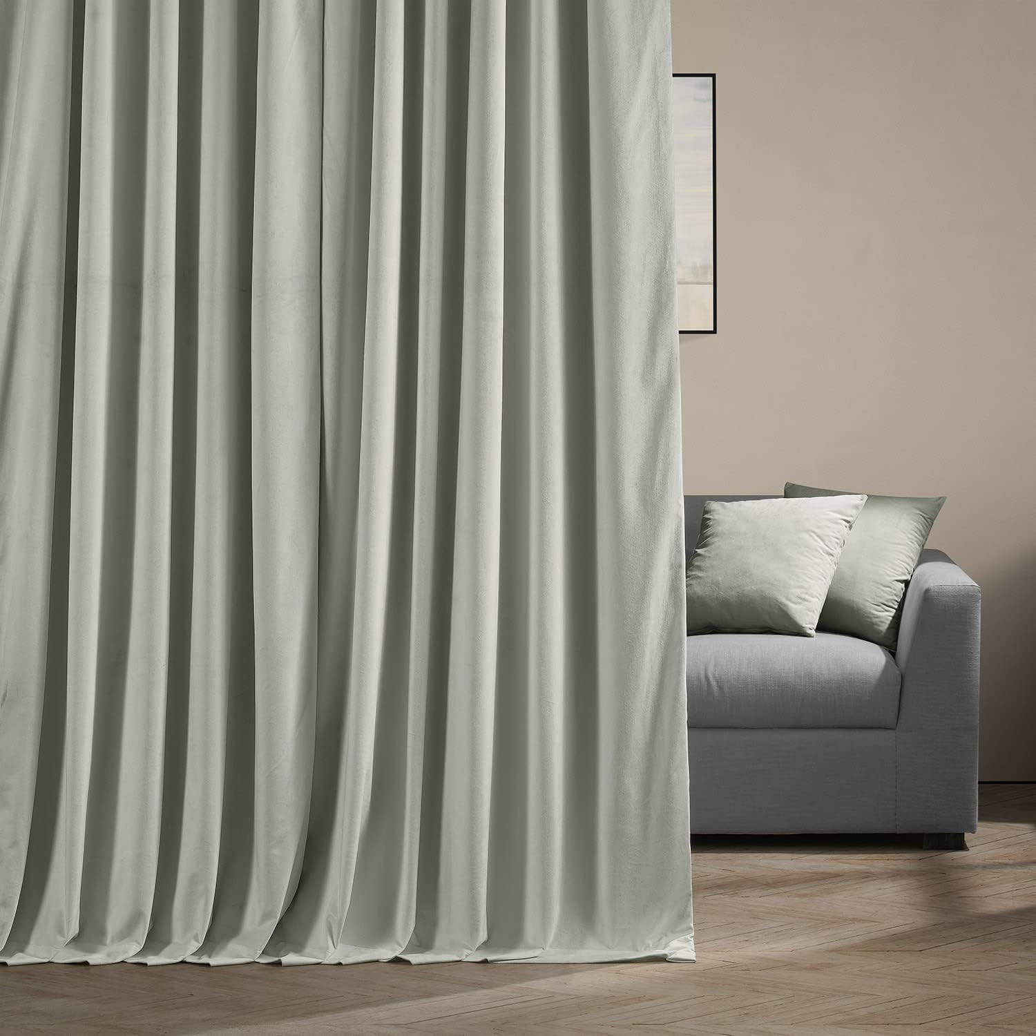 108″ Signature Velvet Thermal Blackout Curtain Panel – Reflection Grey