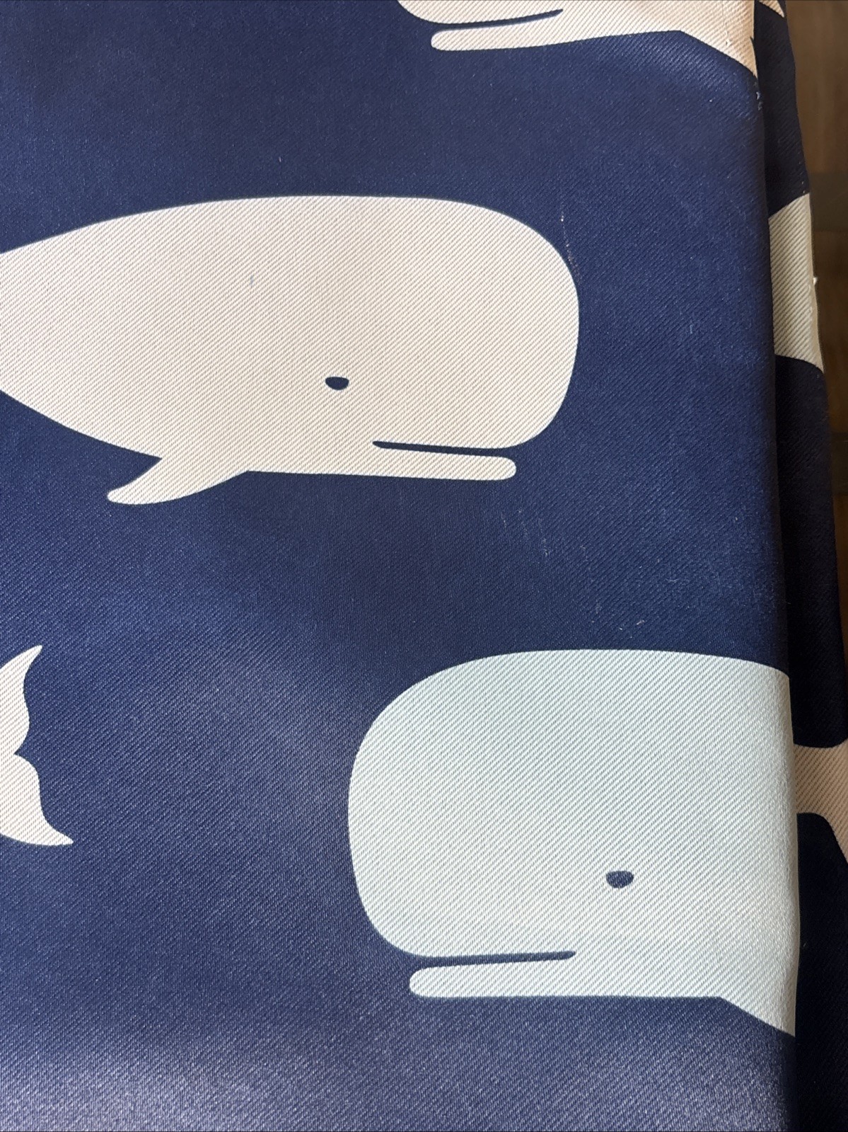 Whale Curtains-Animal Ocean Print Design Light Filtering Window Panel Set Navy