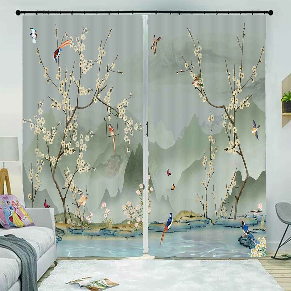 Great Pear Flower Open 3D Blockout Photo Print Curtain Fabric Curtains Window